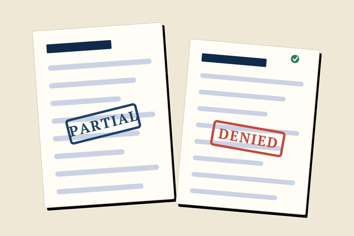 Two documents stamped partial and denied